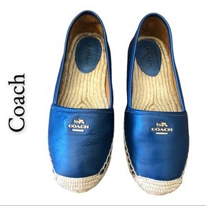Coach Blue “Rhodelle” Espadrille Flats Size 8